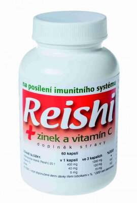Reishi + Zinek a Vitamín C 60 kapslí