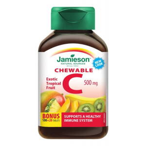 JAMIESON Vitamín C 500mg na cucání s příchutí tropického ovoce tbl.120