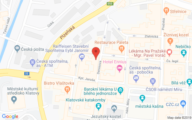 Google map: Denisova 104 Klatovy 33901
